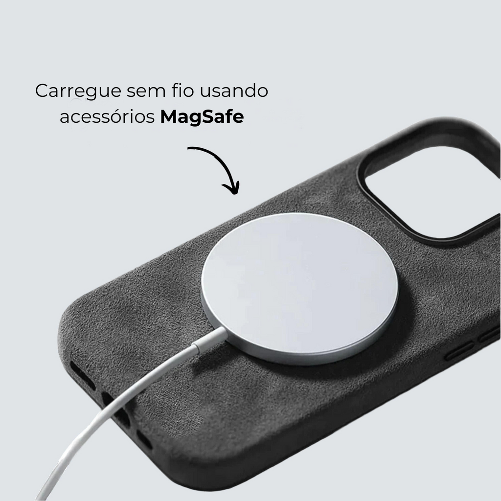 Alcantara Case  Magsafe - Cinza Urbano
