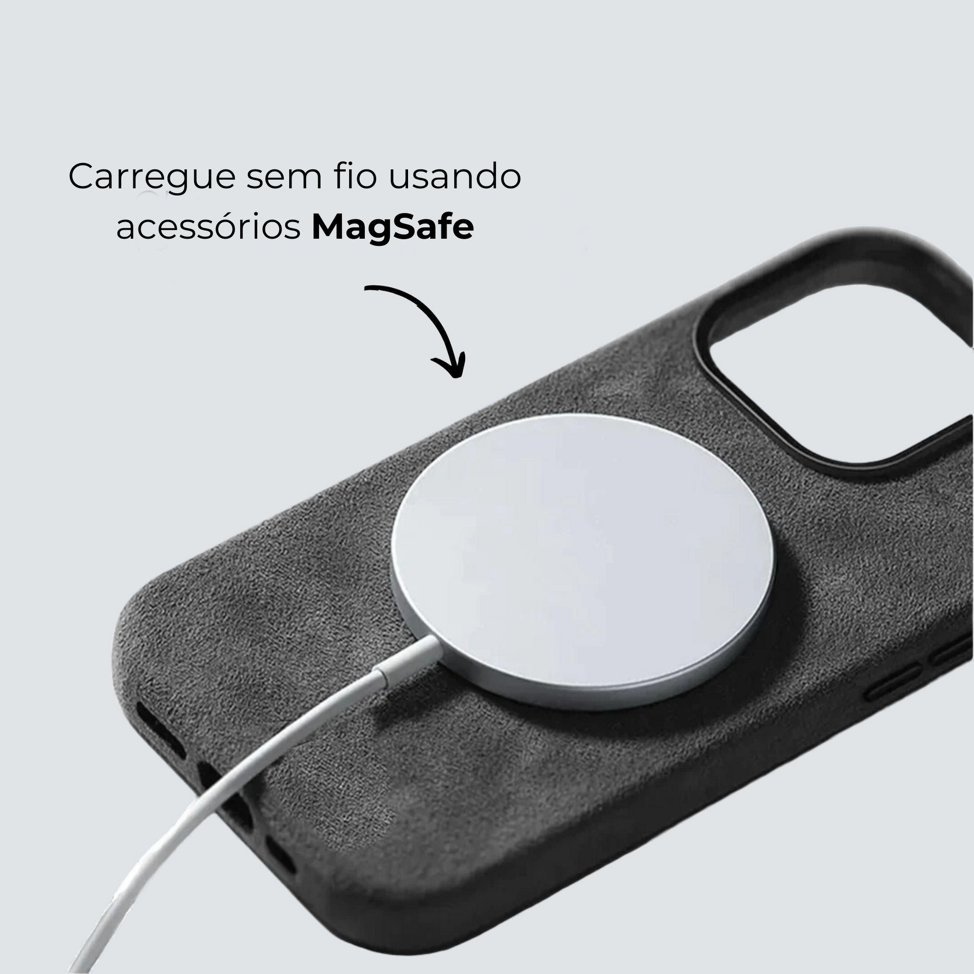 Alcantara Case  Magsafe - Cinza Urbano