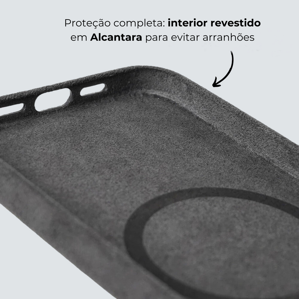 Alcantara Case  Magsafe - Cinza Urbano