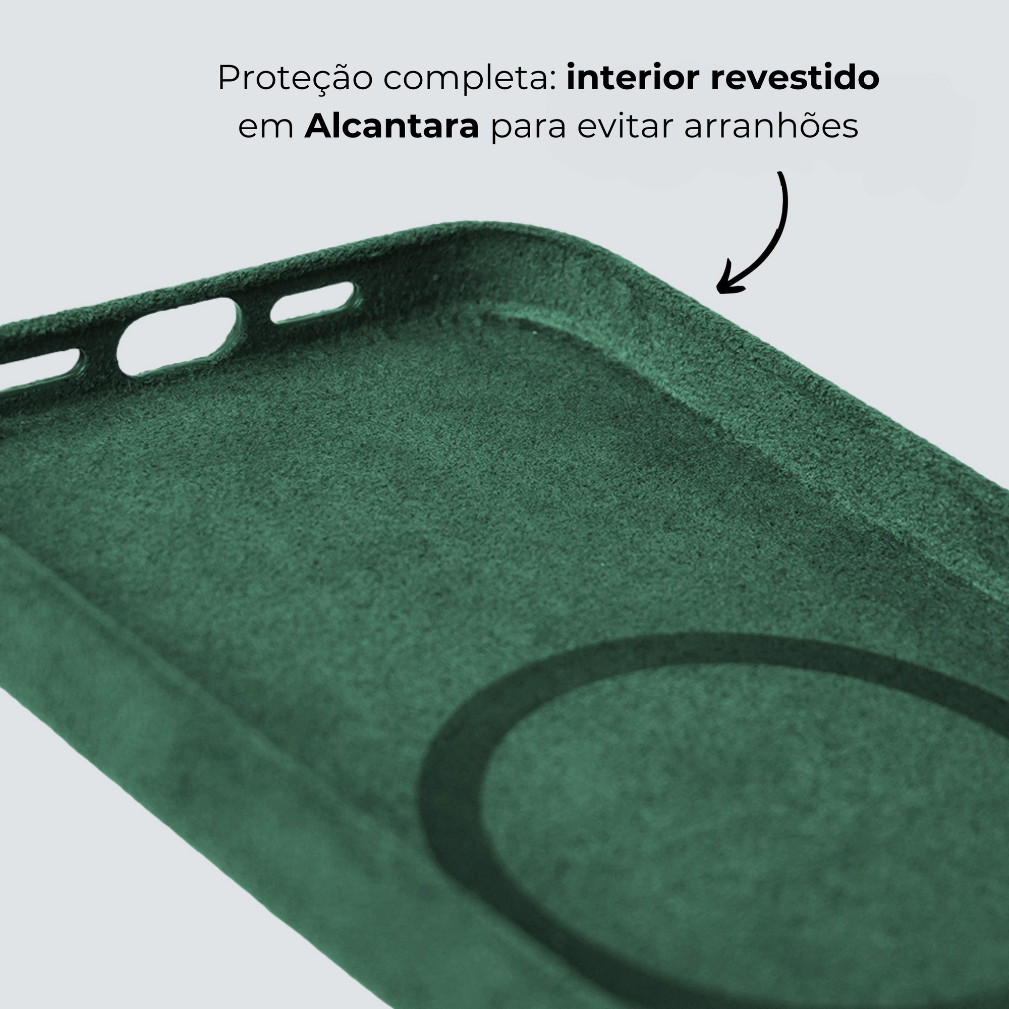 Alcantara Case Magsafe - Verde Meia Noite